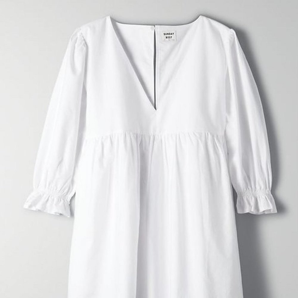 Aritzia Sunday Best Xenia white babydoll dress size XS